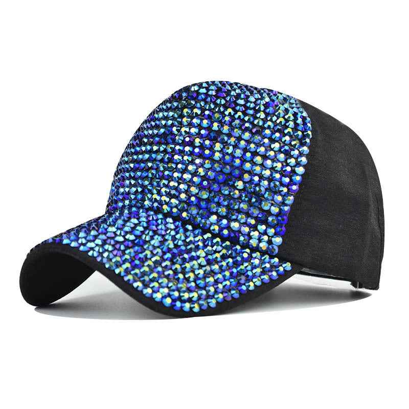 Diamond Baseball Cap Light Board Cap Blue Adjustable