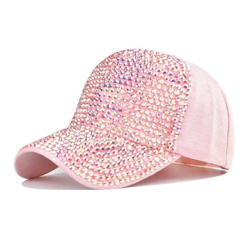 Diamond Baseball Cap Light Board Cap Pink Adjustable