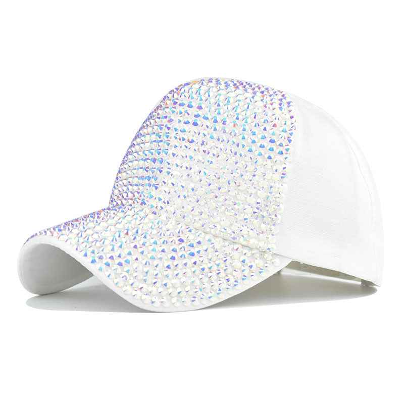 Diamond Baseball Cap Light Board Cap White Adjustable