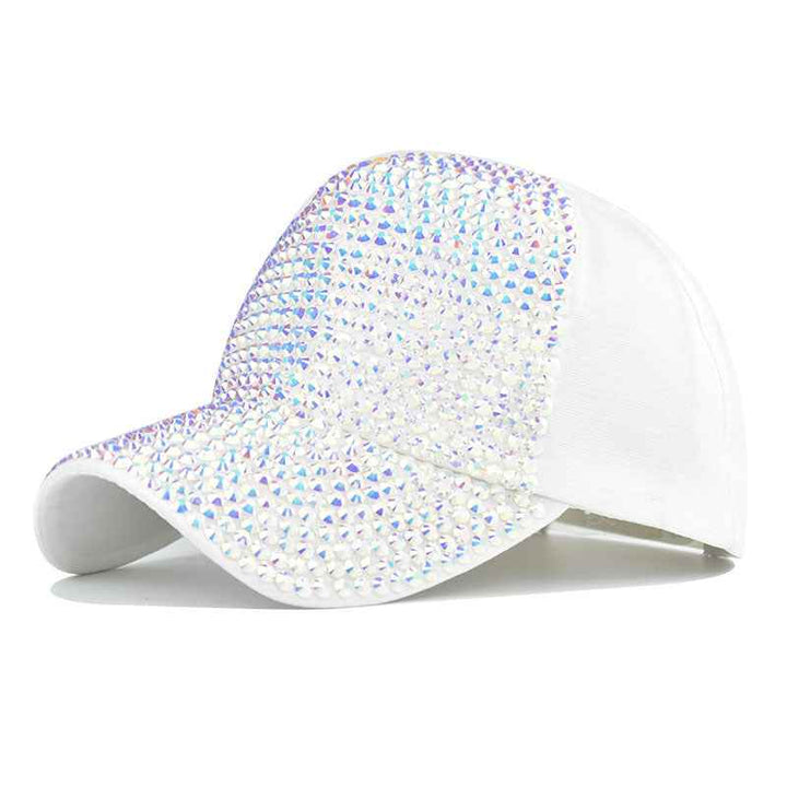 Diamond Baseball Cap Light Board Cap White Adjustable
