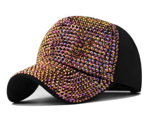 Diamond Baseball Cap Light Board Cap Gold Adjustable