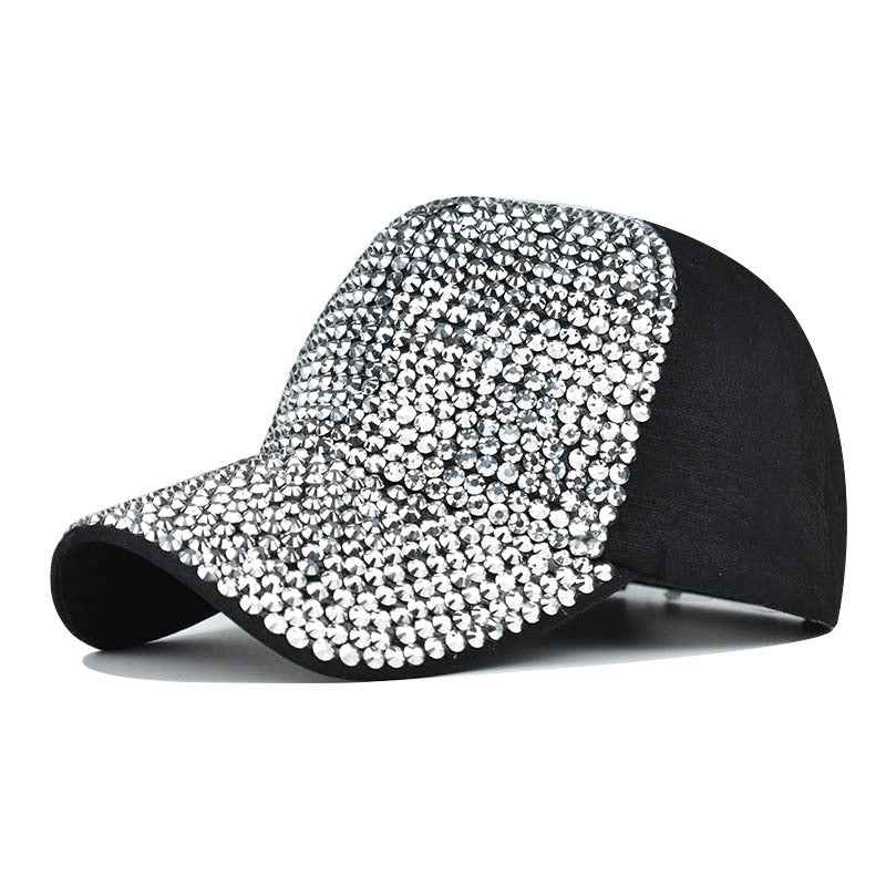 Diamond Baseball Cap Light Board Cap Silver Adjustable
