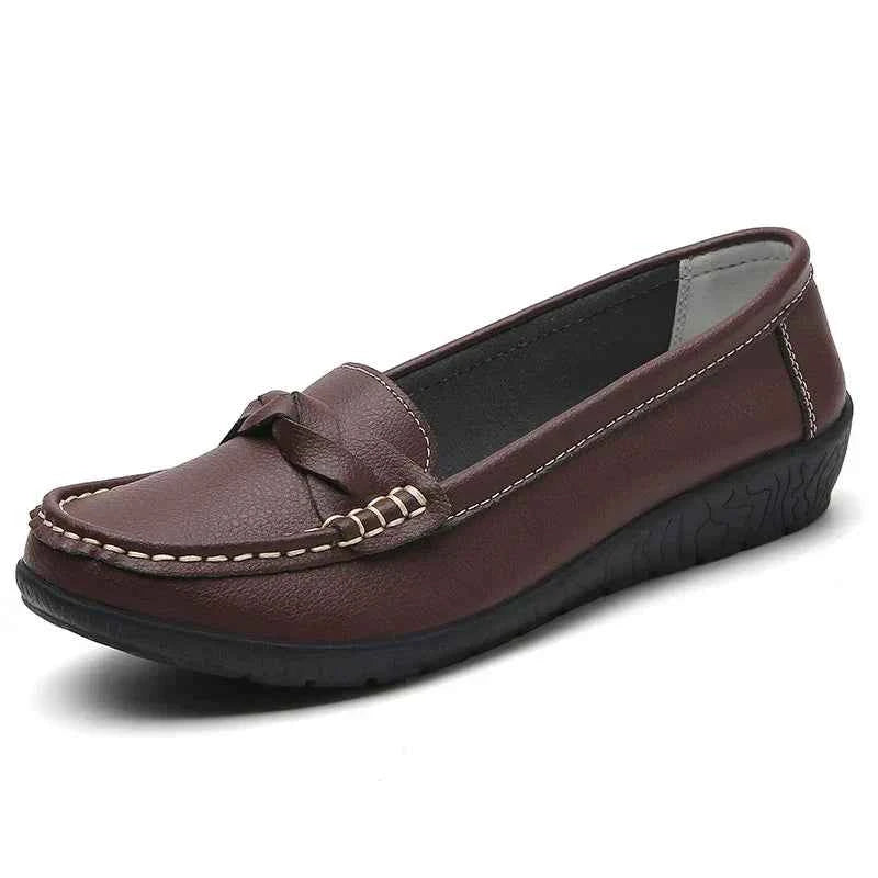 Diana - Genuine Leather Moccasin Loafers ~ Big Size