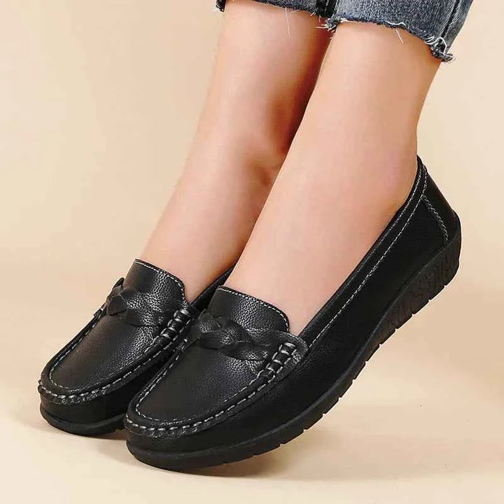 Diana - Genuine Leather Moccasin Loafers ~ Big Size