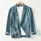 Men's Casual Linen Blazer Blue