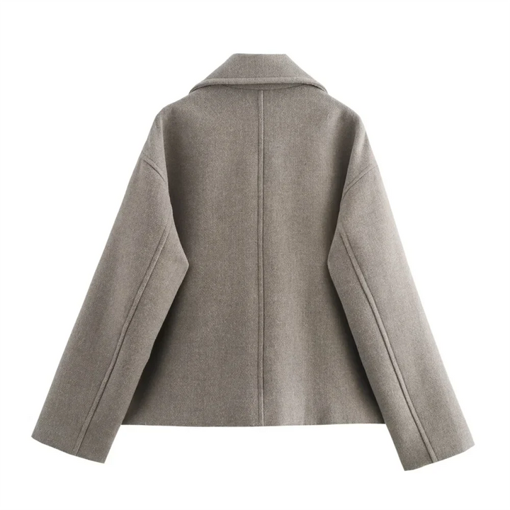 Double-Breasted Wool-Collar Women's Coat – Tailored Autumn Style