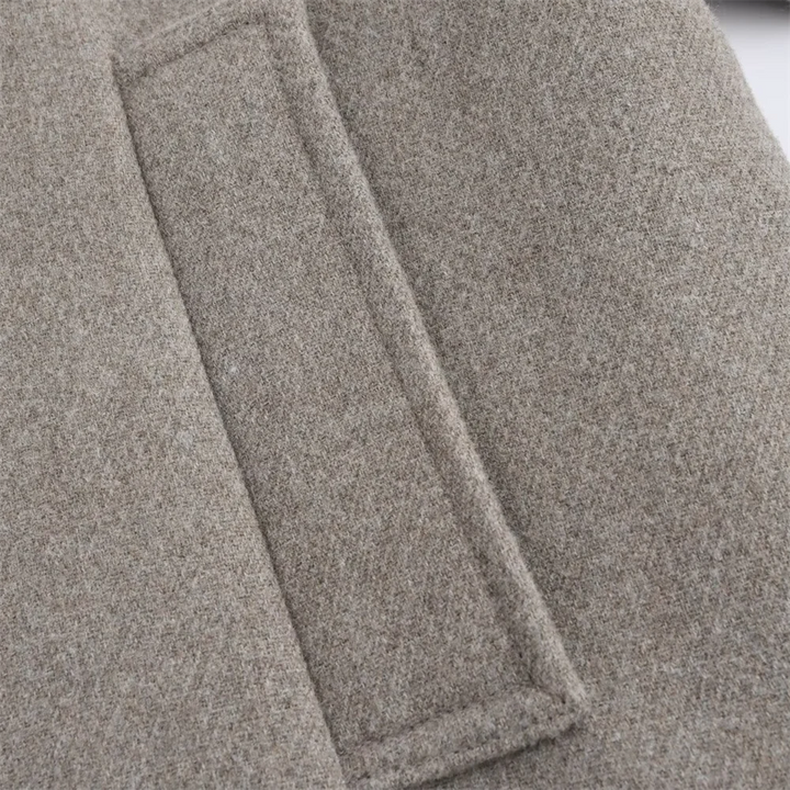 Double-Breasted Wool-Collar Women's Coat – Tailored Autumn Style