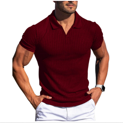 Men's Stylish Summer Polo Shirt Burgundy