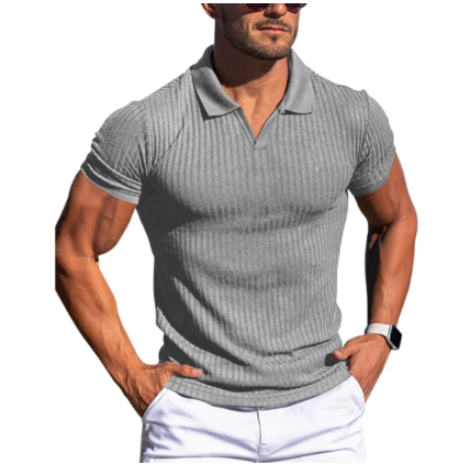 Men's Stylish Summer Polo Shirt Gray