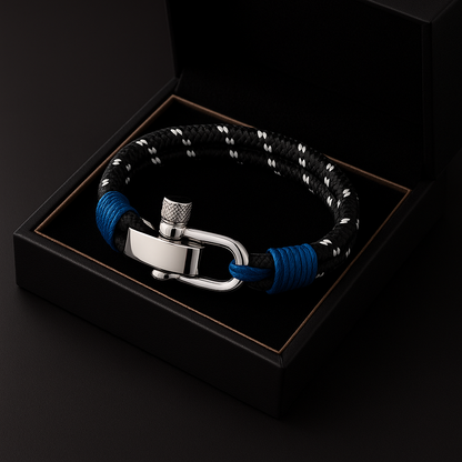 Shackle Rope Bracelet for Adventurers Black & Blue