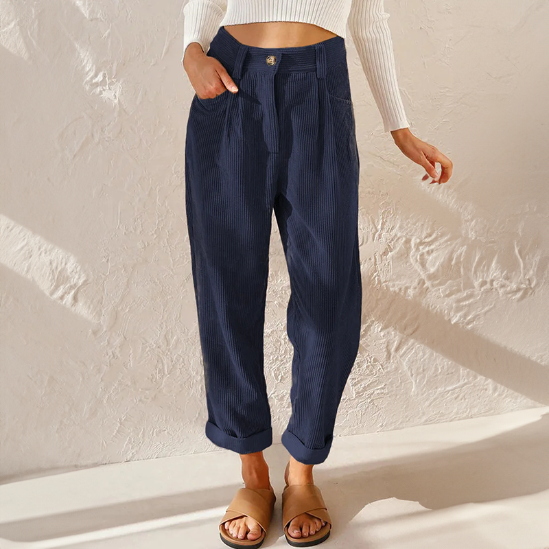Women's High Waist Wide Leg Pants Blue