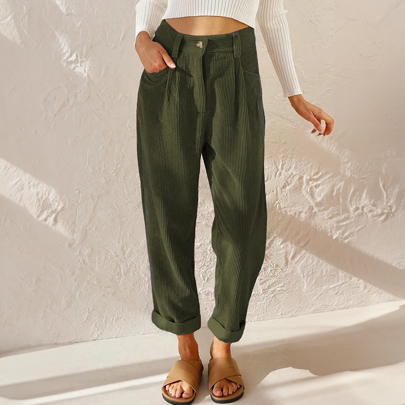 Women's High Waist Wide Leg Pants Green