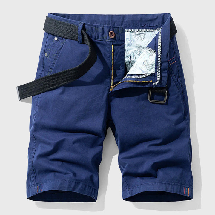 Men's Casual Belted Shorts Blue