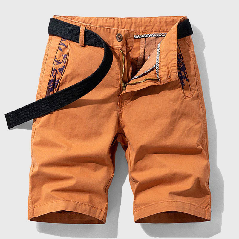 Men's Casual Belted Shorts Orange