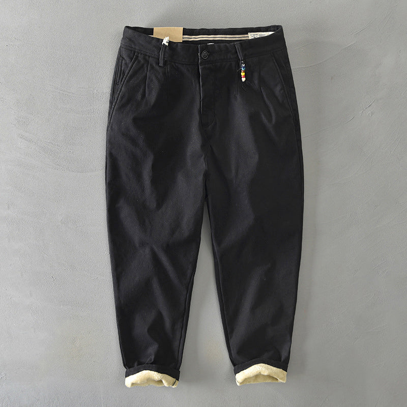 Men's Casual Tapered Chino Pants Black