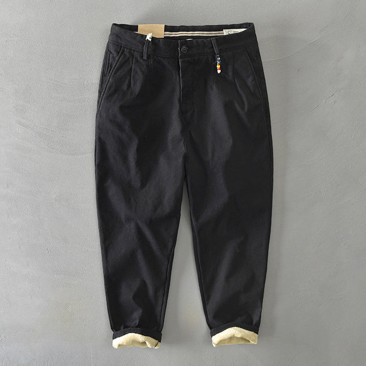 Men's Casual Tapered Chino Pants Black
