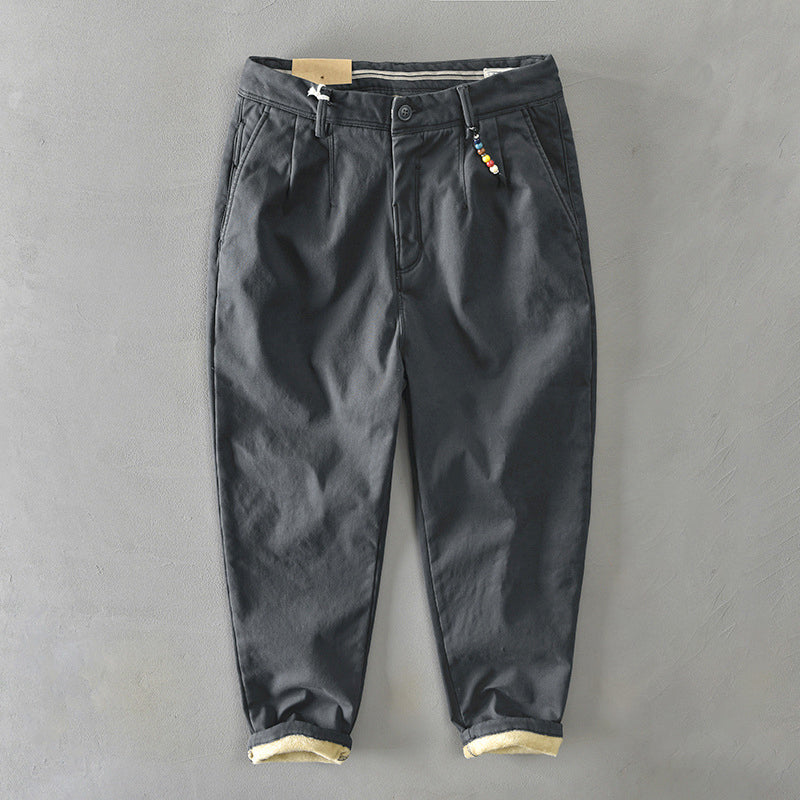 Men's Casual Tapered Chino Pants Gray