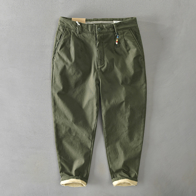 Men's Casual Tapered Chino Pants Green
