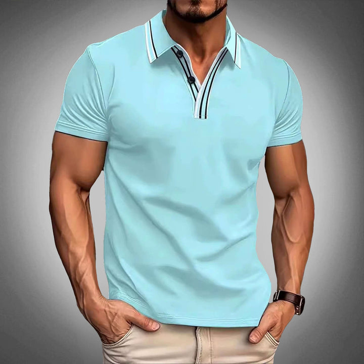 Men's Contrast Trim Polo Shirt Blue