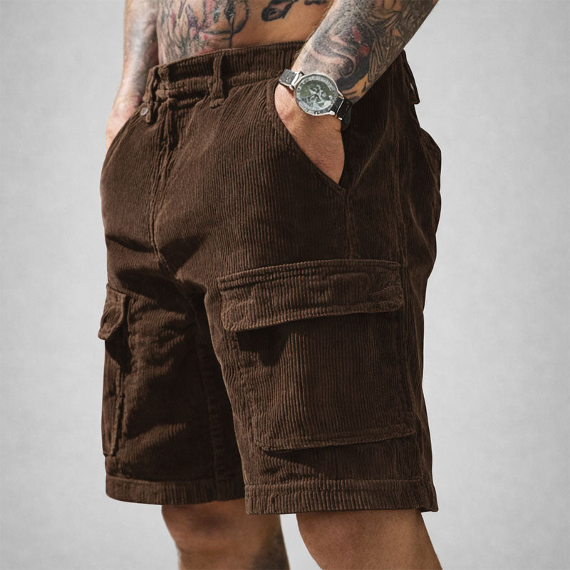 Men's Corduroy Cargo Shorts Brown