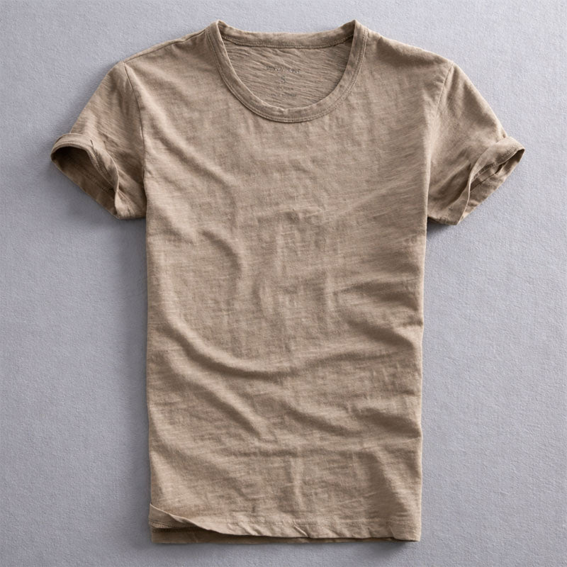 Men's Cotton Crew Neck T-Shirt Khaki