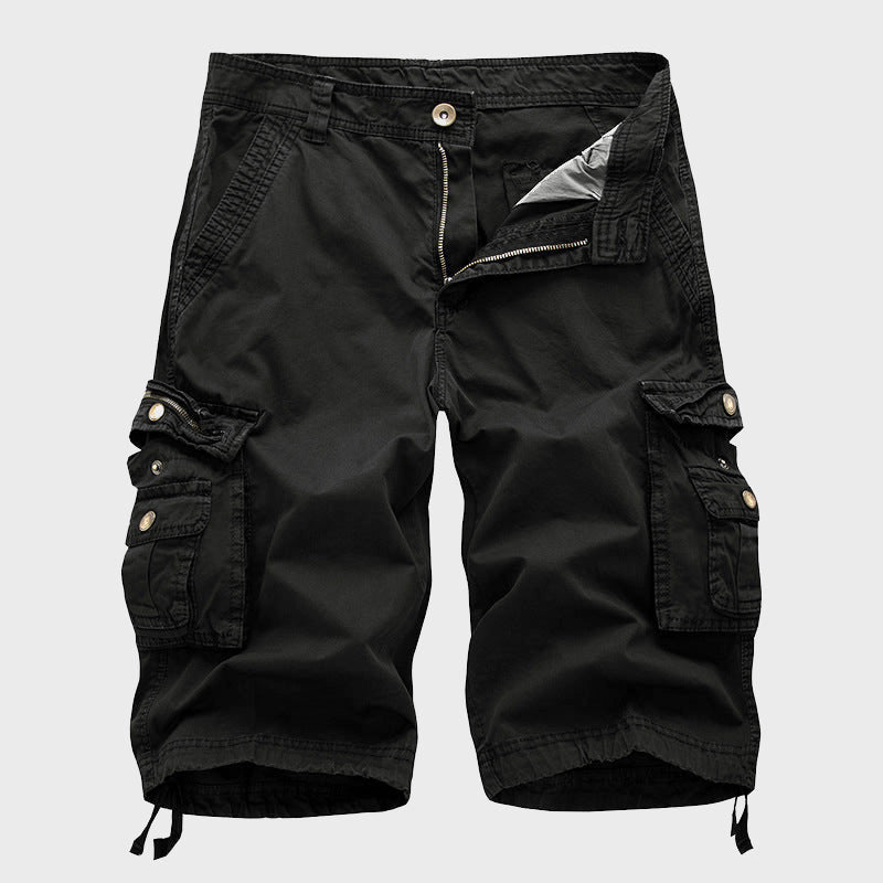 Men's Drawstring Cargo Shorts Black