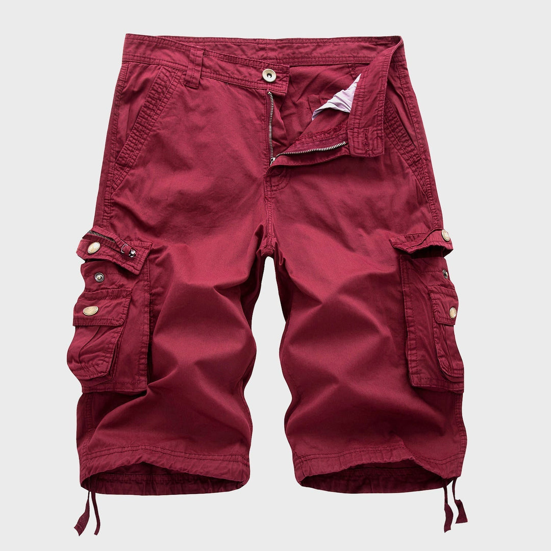 Men's Drawstring Cargo Shorts Red