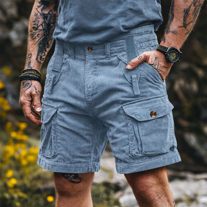 Men's Outdoor Corduroy Cargo Shorts Blue
