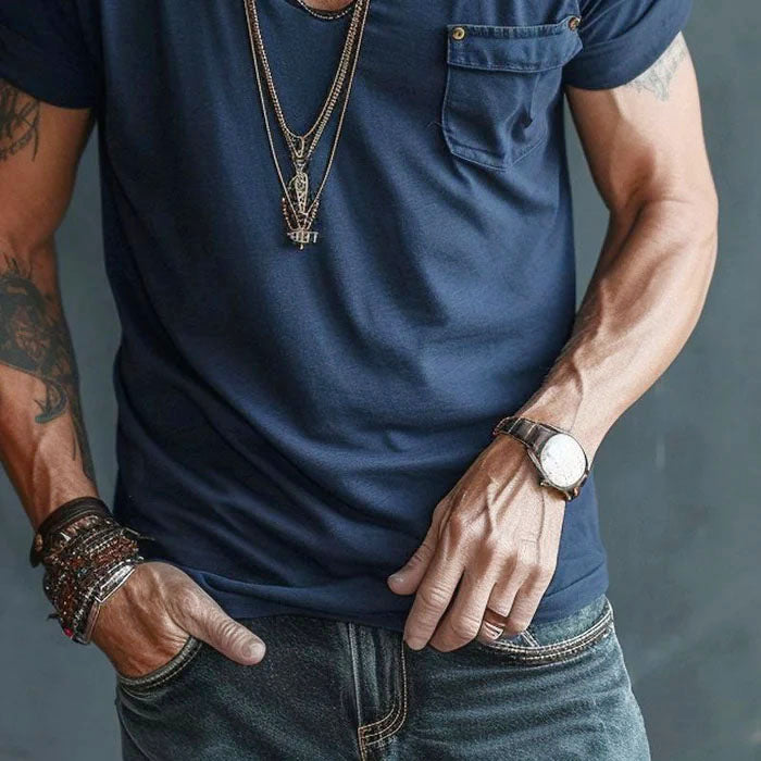 Men's Pocket Front V-neck Shirt