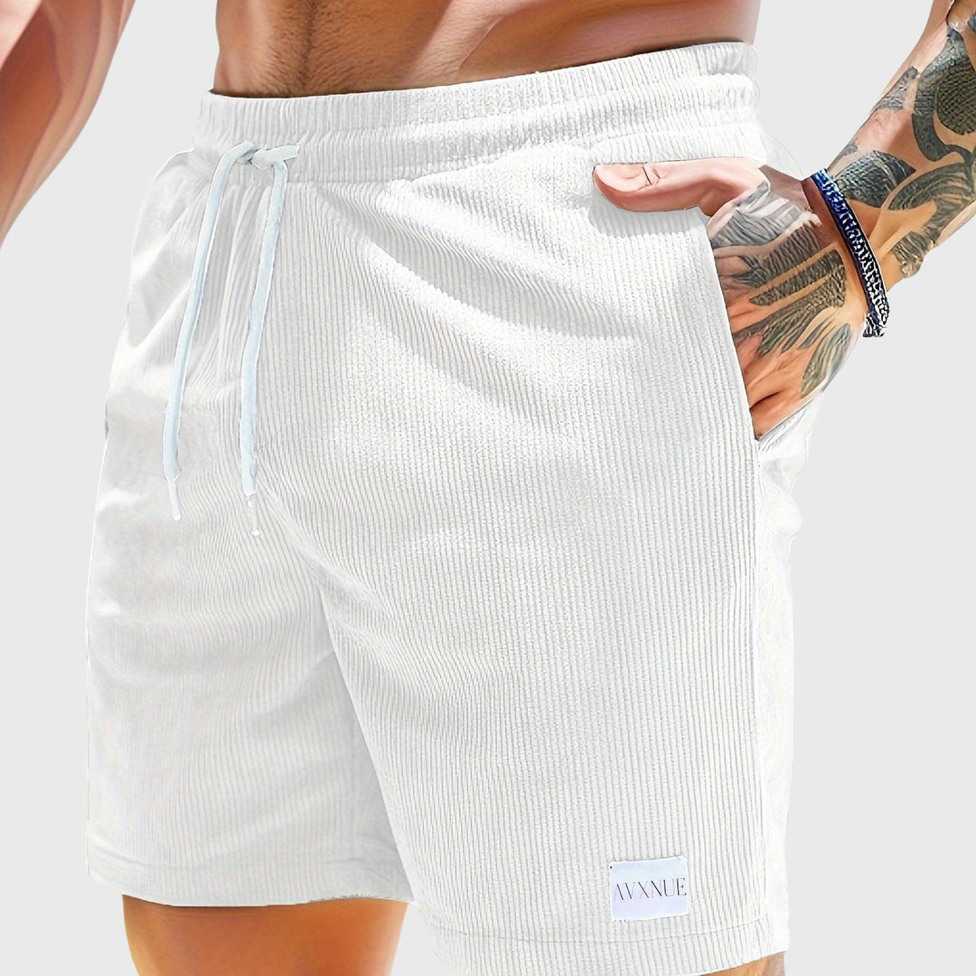 Men's Relaxed Fit Corduroy Shorts White