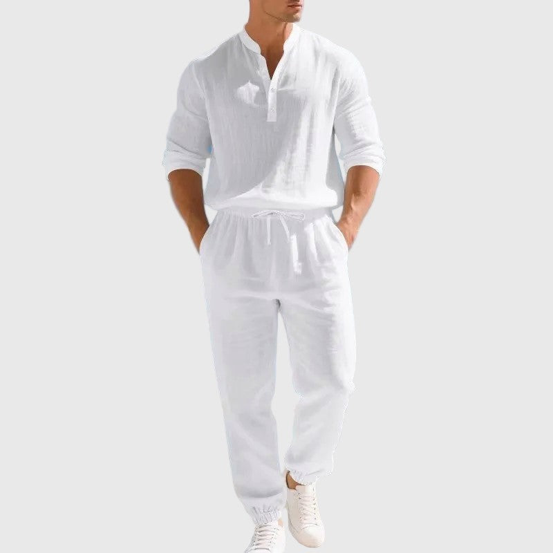 Men's Relaxed Fit Riviera Two-Piece Set White
