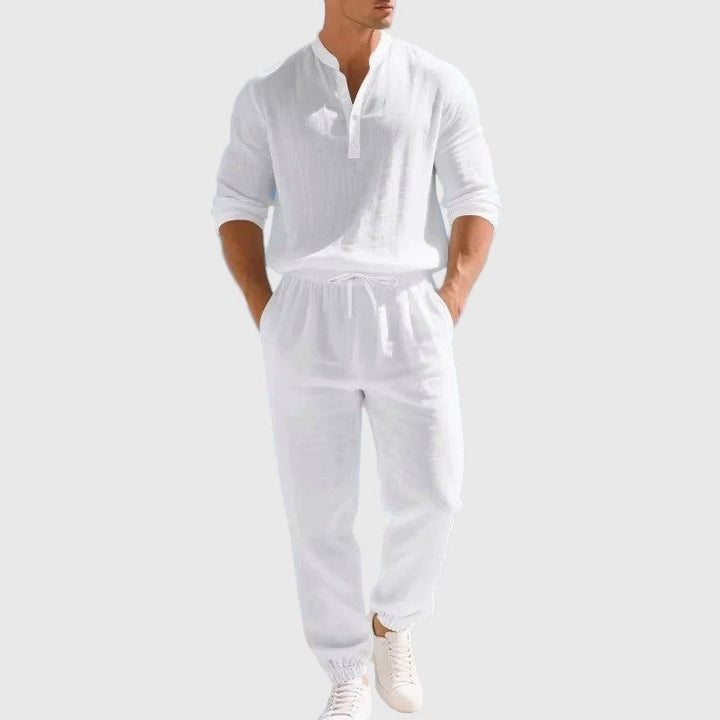 Men's Relaxed Fit Riviera Two-Piece Set White