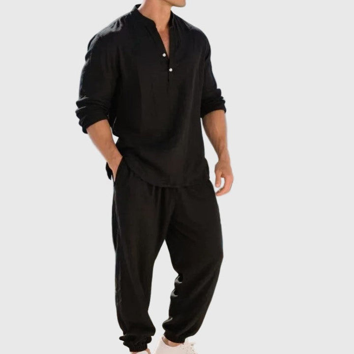 Men's Relaxed Fit Riviera Two-Piece Set Black