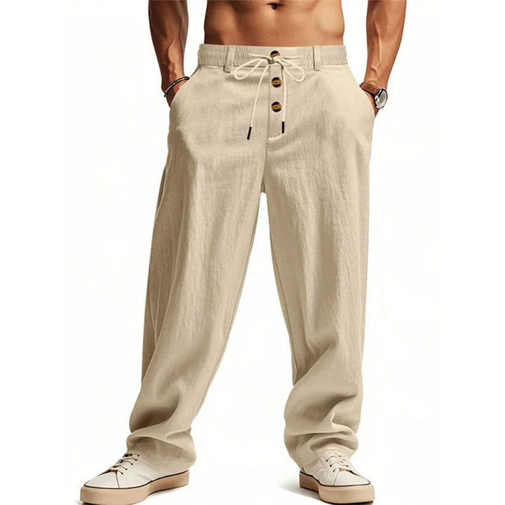 Men's Relaxed Straight-Leg Casual Pants Khaki