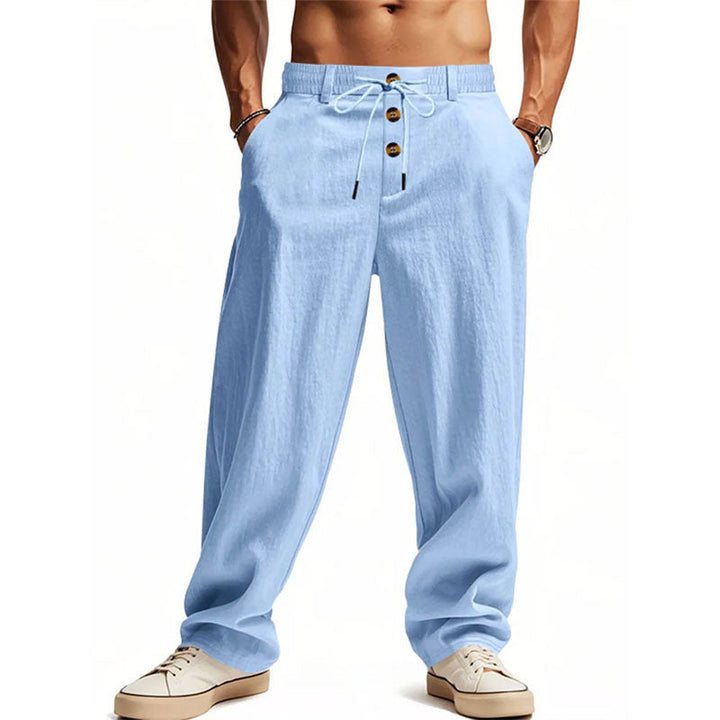 Men's Relaxed Straight-Leg Casual Pants Light Blue