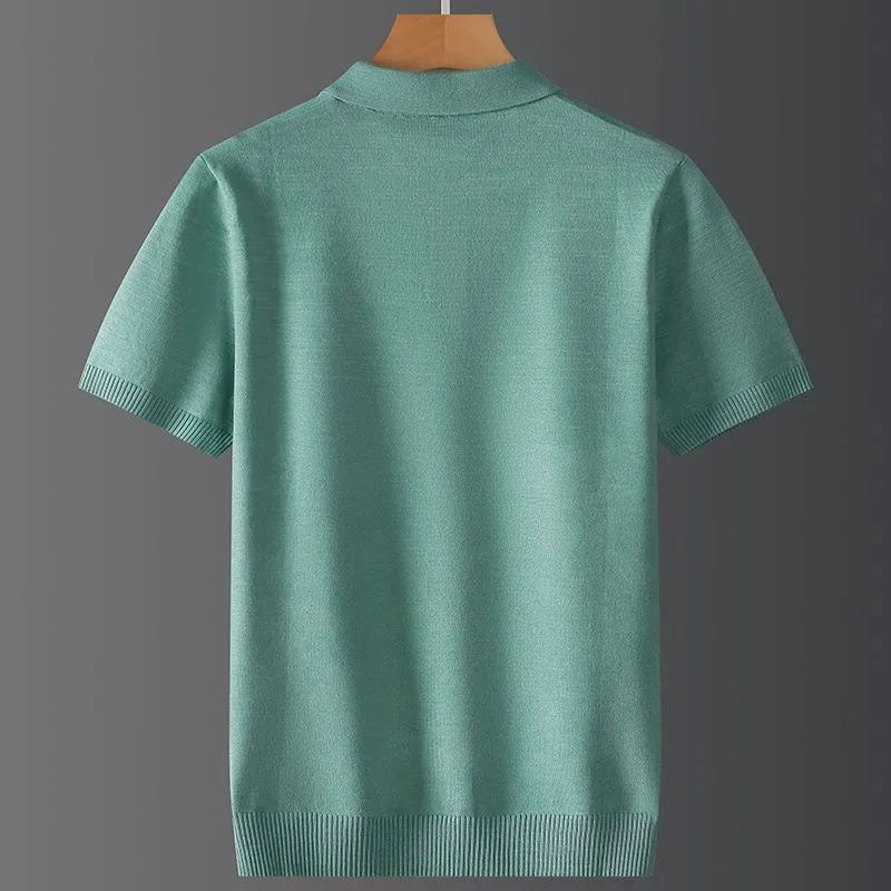 Men's Textured Knit Polo Shirt
