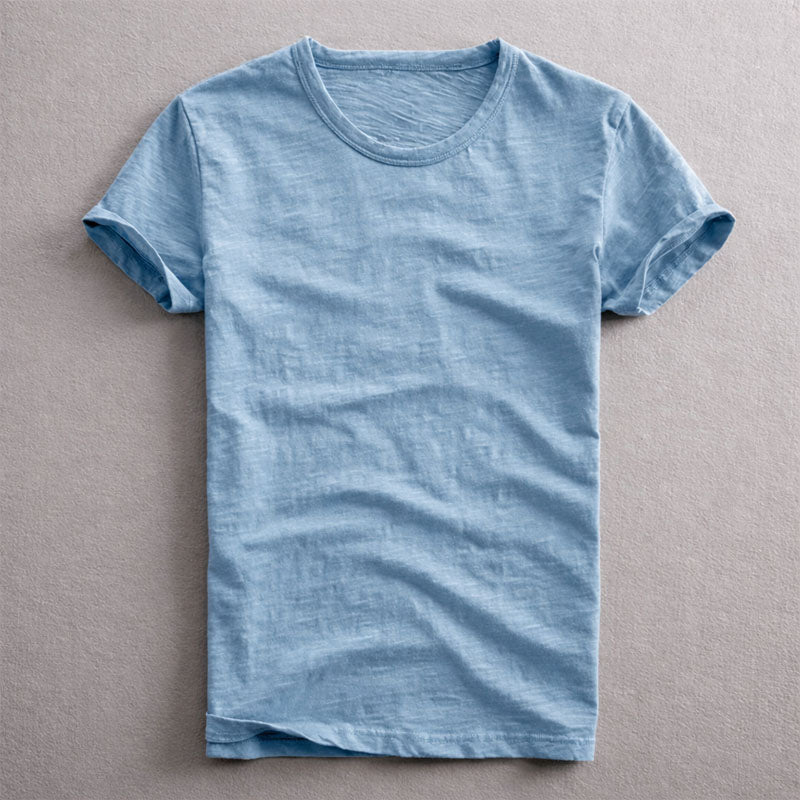 Men's Cotton Crew Neck T-Shirt Blue