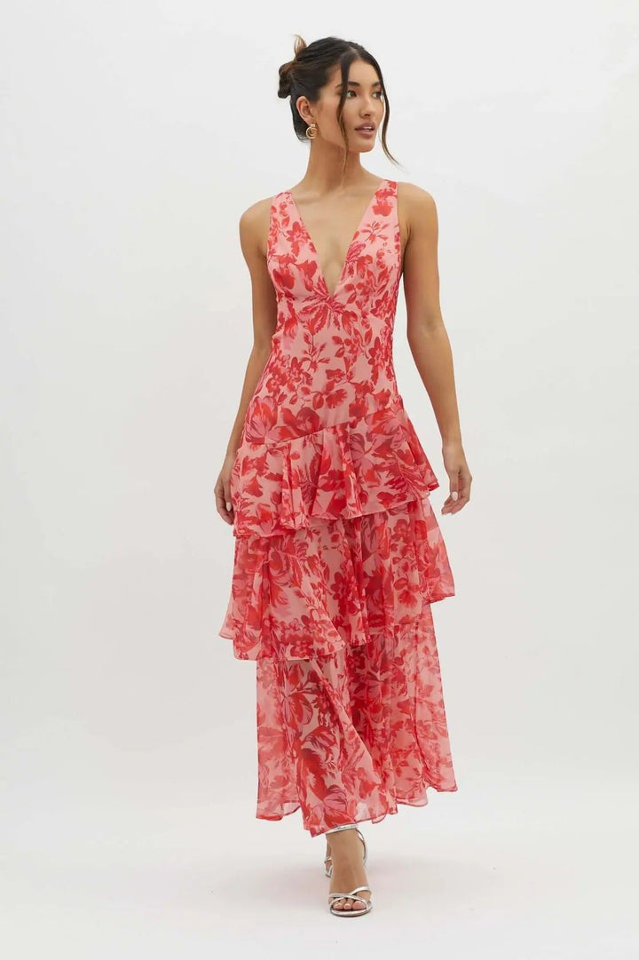 Eileen | Women's Elegant Maxi Dress for Effortless Summer Look Red