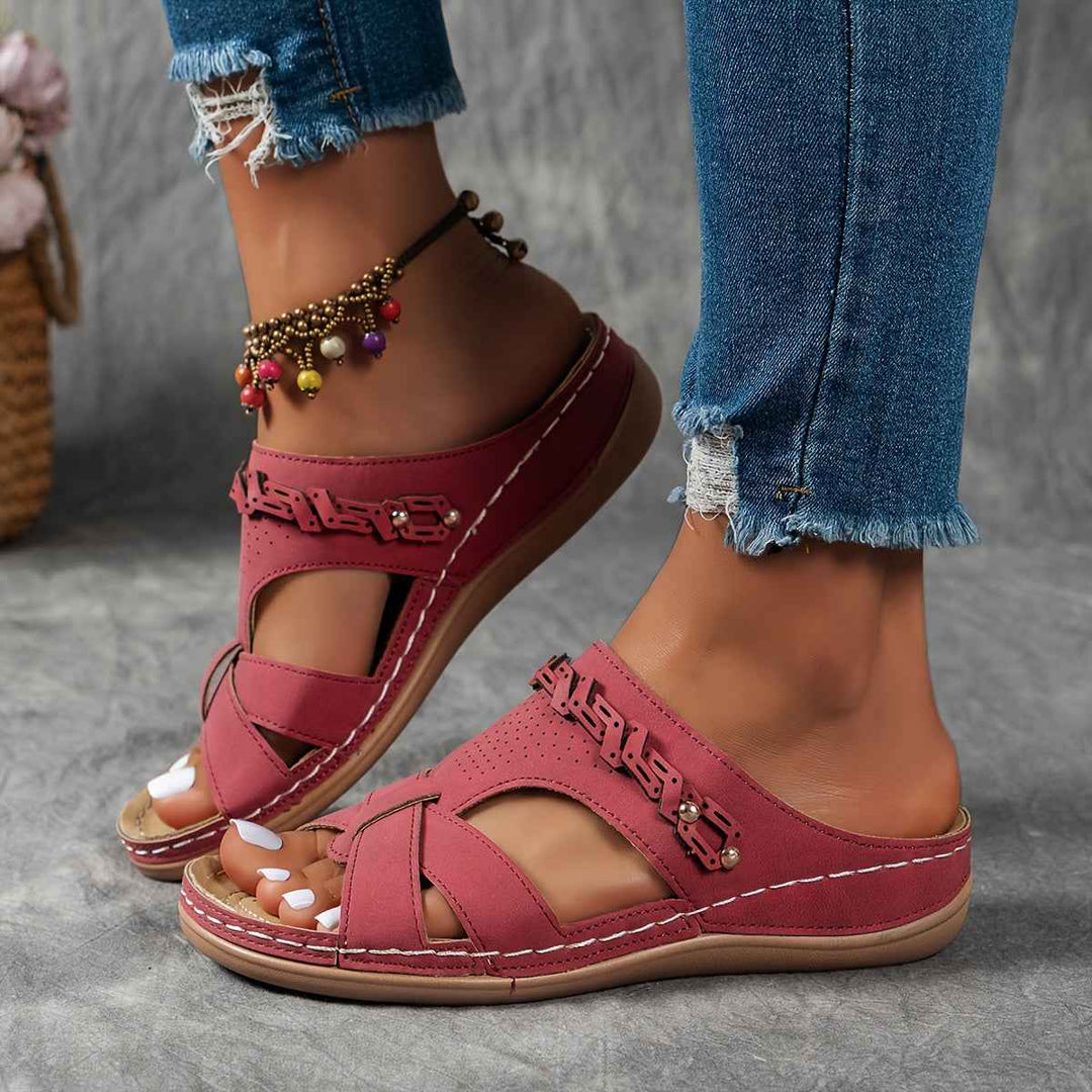 Elanea | Women's Breathable Platform Sandals Red