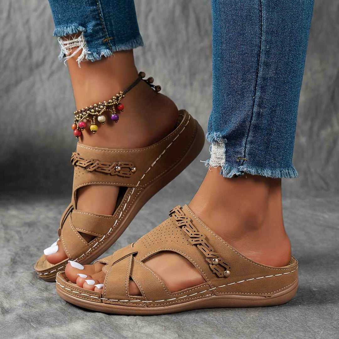 Elanea | Women's Breathable Platform Sandals Light Brown-1