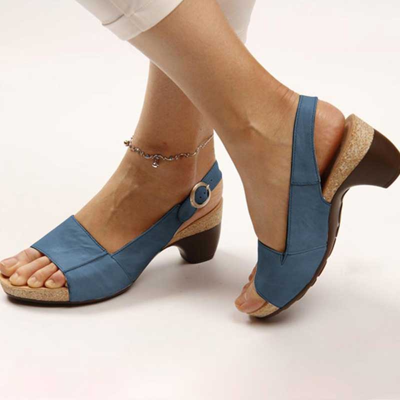 Elarova | Women's Sandals with Orthopedic Support and Stylish Heel Blue