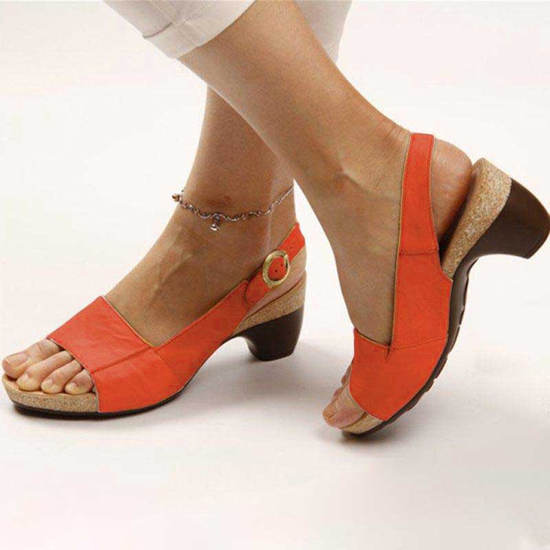 Elarova | Women's Orthopedic Comfort Sandals in Beige Red