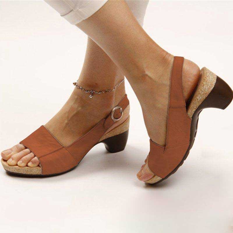 Elarova | Women's Orthopedic Comfort Sandals in Beige Brown