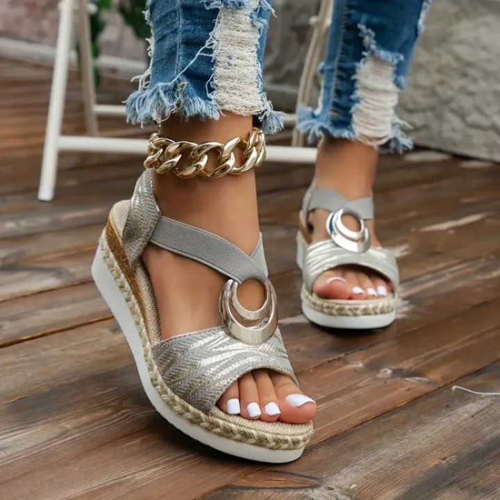 Elarova | Women's Breathable Lightweight Summer Sandals for Comfort Silver