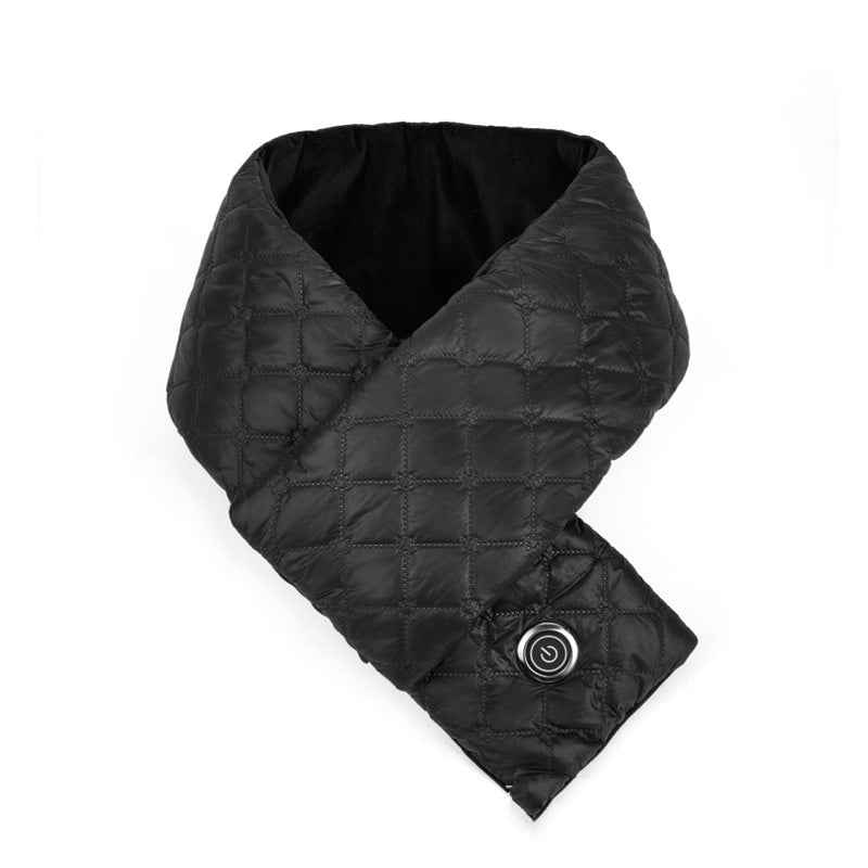 Electric Heating Scarf 3 Gear Heating Pads Outdoor Warm Heated Scarf USB Heater Thermal Shawl Neck Brace Warm Bib For Women Men Black Scarf 14X100CM