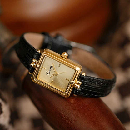 Aura Goldsmith Watch Square Black