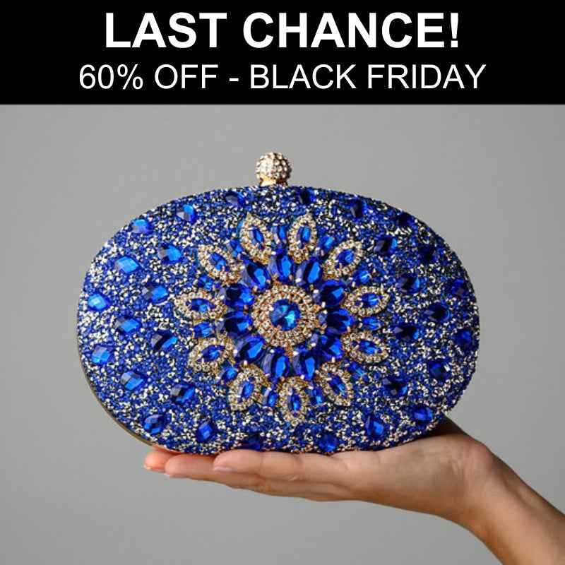 Elegant Azure Diamond Clutch Purse