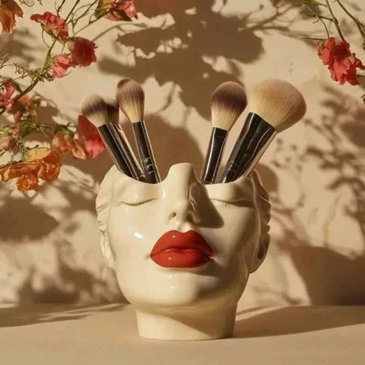 Elegant Brush Holder for Makeup Organization Ivory Serene