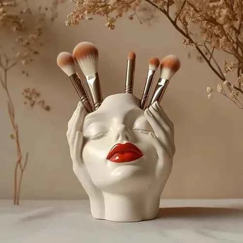 Brush Holder for Makeup Organization Ivory Blush
