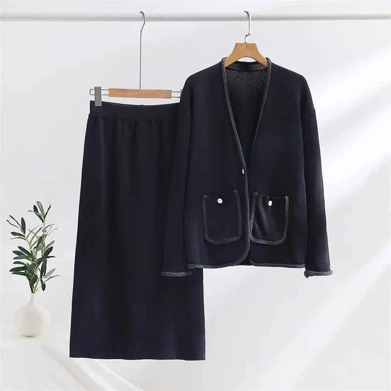 Women's Loose Fit Cardigan with Button Closure, Drawstring Waist, and Pockets Black Een maat